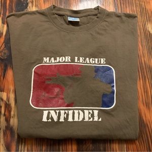 Major League Infidel logo shirt. Size Large.